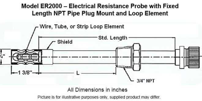 ER2000 660x330 ER2000 Electrical Resistance Probe with Fixed Length NPT Pipe Plug Mount and Loop Element